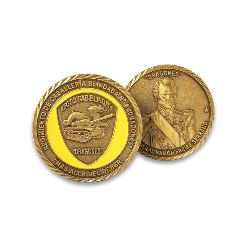 Maker Custom Metal Antique Gold 3D Military Cile Challenge Coins