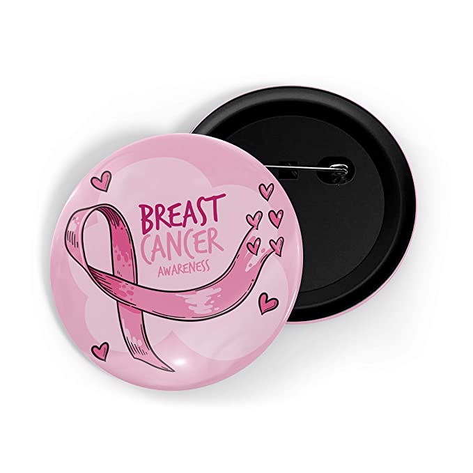 Pulsanti del nastro rosa Novità Pulsante di consapevolezza del cancro al seno rosa badge Pinback Pinkon Spilla